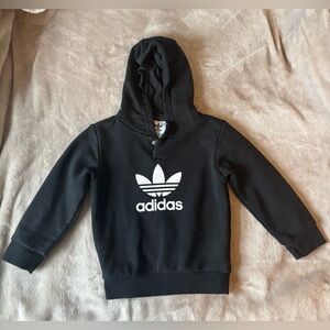 NWOT - adidas Black Hoodie with White Logo 12-18mos